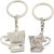 Faynci 2pcs Couples Key Chain Set Cheers for Love Celebration Cup Pink Blue Rhinestone Key Chain for Gifting Valentine Day/Birthday/Friendship Day