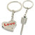Faynci Love Heart with Love You Arrow and Rhinestone Unique Key Couple Key Chain for Gifting Valentine Day/Birthday/Friendship Day