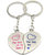 Faynci You are the Key to my Heart couple design with twin Heart and Rhinestone Key Couple Key Chain for Gifting Valentine Day/Birthday/Friendship Day
