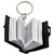 Faynci Mini Holy Bible Religious Key Chain in Silver with Actual Bible Text Pages
