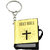 Faynci Mini Holy Bible Religious Key Chain in Golden with Actual Bible Text Pages