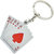 Faynci Teen Patti Card Charm Hearts Key Chain Gifting for Card Lover