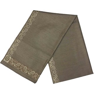 Varun Cloth House Mens Kashmiri Woollen Embellished Bordered Shawl/Lohi (vch4857 Grey Free Size)