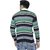 Christy's Collection Striped V-Neck Casual Green-Blue Men's Sweater