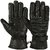 Black Warm Leather Mix Gloves for Men's Boys - Black