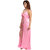Be You Pink Solid Women Nighty / Night Dress