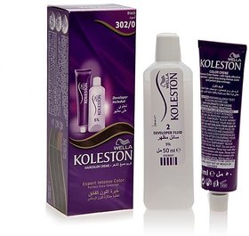 Wella Koleston Hair Color Creme - 302/0 Black - 50ml (Pack Of 3)