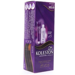 Wella Koleston Hair Colour Creme - Dark Brown 303/0 - 50ml (Pack Of 3)