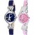 Fadoo Pink Stone And Blue Paris Fashionable Analog combo Watch - For Women