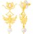 Voylla Elegant Drop Earrings with Floral Motifs For Women