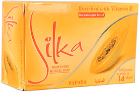 Silka Papaya Skin Whitening Herbal Soap (135g)