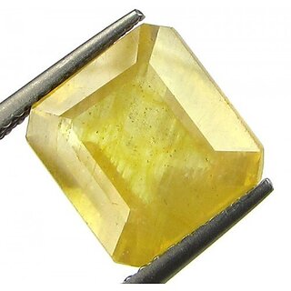                       Yellow Sapphire Stone Original Certified Loose Precious Pukhraj Gemstone 7.25 Ratti Yellow Sapphire Stone                                              