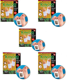 Combo Pack of 5 Pcs. Kinoki Gold Cleansing Detox Foot Patches 10 Adhesive Pads Kit Natural Unwanted Toxins Remover.