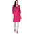 Drapes Women's Jacket Kurtis Pink Printed  3/4 Sleev in Crepe Fabric