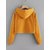 Code Yellow Women's Yellow Side Stripe Contrast Sleeves Crop Hoodie Sweatshirt