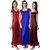 Multi Color Bridal pack of three sating nighty,gown,night wear
