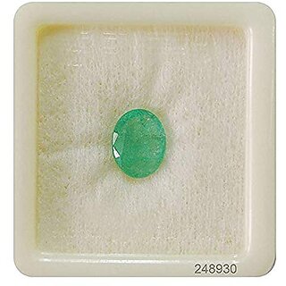                       Bhairaw gems 6.45 Carat - 7.25 Ratti Zambian Emerald (Panna Stone) Certified Natural Loose Gemstone for Men (Green)                                              