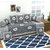 HomeStore-YEP 100 Cotton High Quality Lupi Patch Work Diwan Set, Grey (1 Single Bedsheet, 5 Cushion Covers, 2 Bolster