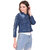 BuyNewTrend Blue Stone Wash Denim Blue Plain Jacket For Women