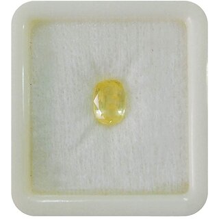 Yellow Sapphire Gemstone Certified Natural 100 Original Pukhraj Stone 3.00 Carat