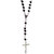 Men Style Saint Praying Rosary Beads Ball Chain Necklace With Jesus Cross Sterling Silver  Pendant Necklace