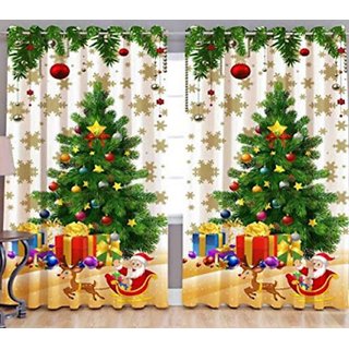 Buy HomeStore-YEP Christmas Theme Decoration Curtain for Door/Window (7 ...