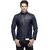 Emblazon Men's Dark Blue Leather Jacket