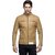 Emblazon Men's Beige Leather Jacket