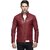Lambency Men's Maroon Leather Jacket