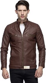 Emblazon Men's Brown Leather Jacket