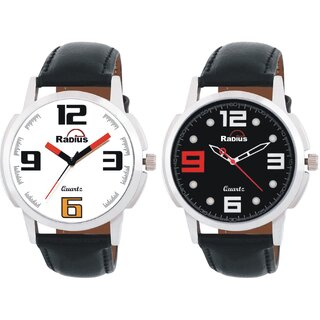 Radius By smartshop16 Analog Men'S Boy's watch leather strap combo Pack of 2 (R-46+45)