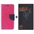 Wallet Flip Cover For Samsung Galaxy E5  / Samsung E5  - PINK With Earphone(BLK60A)