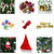 12 pcs combo with Christmas Cap, Red Rice Light and Tree Decorations Set (Balls, Bells, Gifts, Drums, Candy Sticks  San