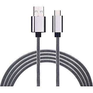                       Metalic Micro USB Data Sync Cable USB Cable (Grey, Silver)                                              