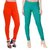 HauteAndBold Orange  dark Green Super Cotton Churidar LEGGING and and multicolours Colours Leggings for Womens and Girls- Sizes - M, L, XL, 2XL, 3XL,