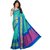 Women's Turquoise Color Cotton Silk Saree With Blouse