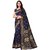 Women's Navy Blue, Beige Color Poly Silk Saree With Blouse