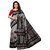 Women's Black, Grey Color Poly Silk Saree With Blouse