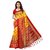 Women's Yellow, Red, Multi Color Poly Silk Saree With Blouse