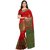 Women's Red, Green Color Chanderi Silk Saree With Blouse
