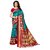 Women's Turquoise, Red, Multi Color Poly Silk Saree With Blouse