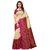 Women's Beige, Pink, Multi Color Poly Silk Saree With Blouse