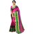 Women's Magenta, Green, Navy Blue Color Poly Silk Saree With Blouse