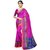 Women's Pink, Royal Blue Color Poly Silk Saree With Blouse