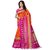 Women's Orange, Pink, Beige Color Poly Silk Saree With Blouse