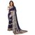 Women's Navy Blue, Cream Color Georgette Saree With Blouse