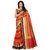 Women's Orange Color Poly Silk Saree With Blouse