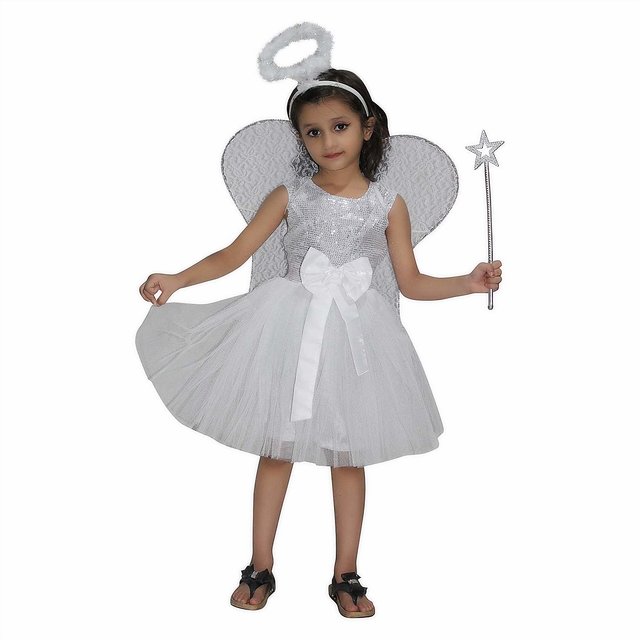 Fancy Dress Party Children/'s Pink Fur Glittered Xmas Angel Headband Girls Party