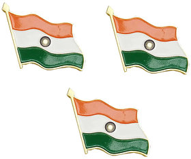 The Indian National Flag Tricolor for Clothes T-shirt, Shirt, Coat, Saree etc pack of 3