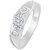 Sukai Jewels Circluar Cluster Solitaire Rhodium Plated Alloy & Brass Cubic Zirconia Finger Ring for Women & Girls [SFR1098R]